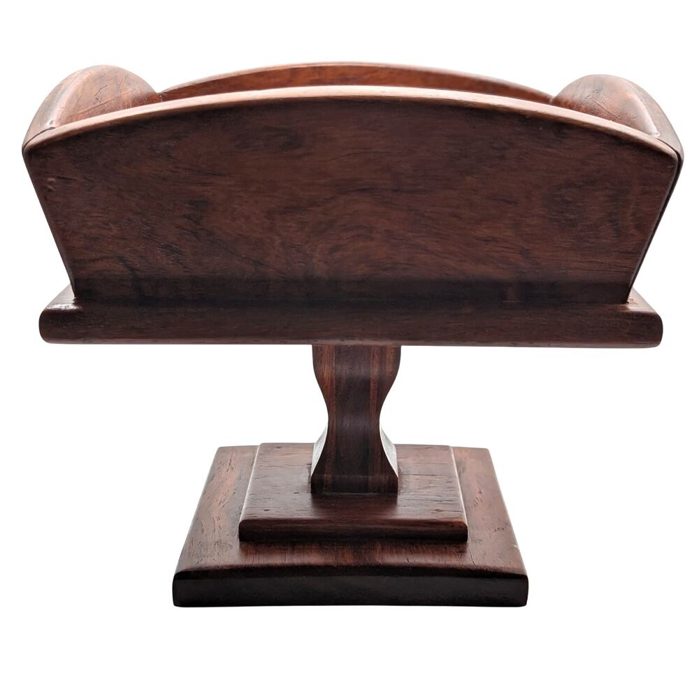 Vintage Colonial 60s Wooden Pedestal Compote Fruit Bowl - Picture 2 of 13